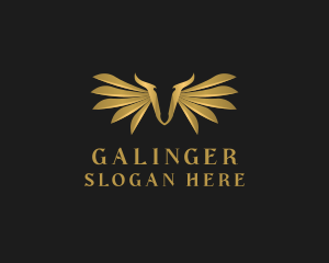 Casino - Golden Wings Letter V logo design