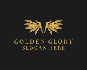 Glory - Golden Wings Letter V logo design