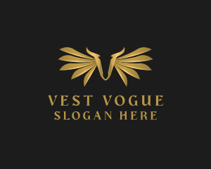 Golden Wings Letter V logo design