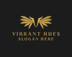 Golden Wings Letter V logo design