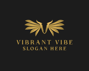 Golden Wings Letter V logo design