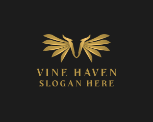 Golden Wings Letter V logo design