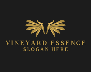 Golden Wings Letter V logo design