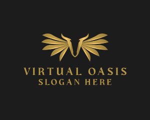 Golden Wings Letter V logo design