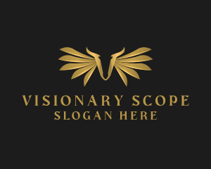 Golden Wings Letter V logo design