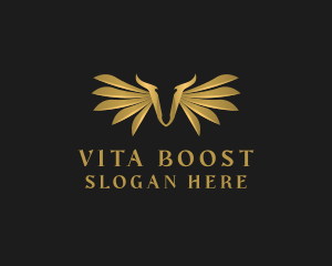 Golden Wings Letter V logo design