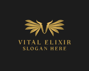 Golden Wings Letter V logo design