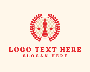 Strategy - Chess King Wreath logo design