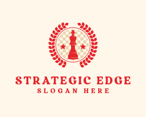 Strategy - Chess King Wreath logo design