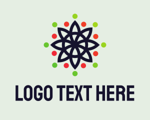 Twitter - Multicolor Dotted Flower logo design