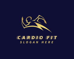 Cardio - Running Lightning Athlete logo design