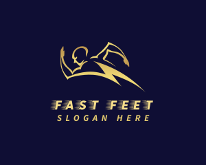 Running - Running Lightning Athlete logo design