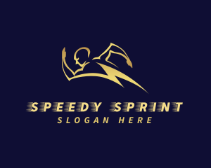 Sprint - Running Lightning Athlete logo design