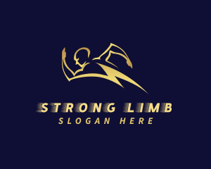 Running Lightning Athlete logo design