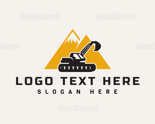 Backhoe Excavation Machine Logo