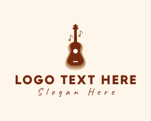 Music Tutorial - Acoustic Musical Guitar logo design