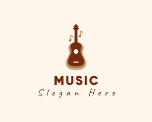 Acoustic Musical Guitar logo design