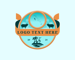 Country - Bahamas Map Beach logo design