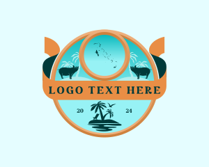 Beach - Bahamas Map Beach logo design