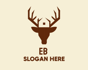 Antler - Reindeer Antler House logo design