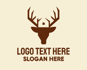 Moose Head - Reindeer Antler House logo design
