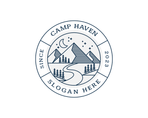 Mountain Nature Camping logo design