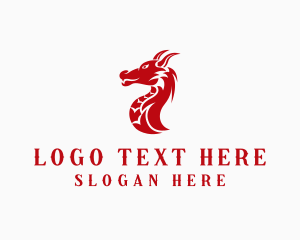 Mythical - Gaming Dragon Creature logo design