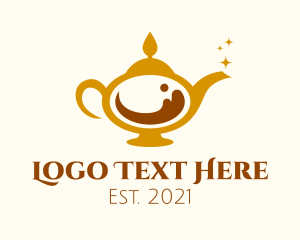 Arabic - Magical Coffee Lamp logo design