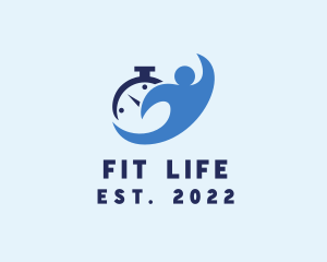 Fitness Training Stopwatch logo design