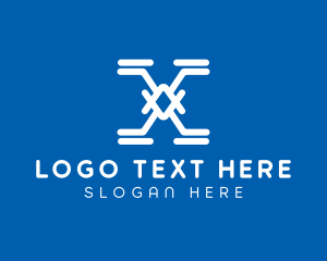 Cyberspace - Digital Tech Letter X logo design