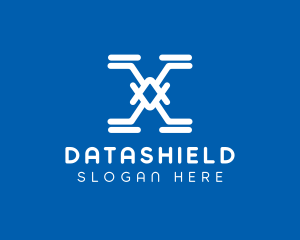 Data - Digital Tech Letter X logo design
