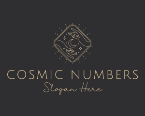 Numerology - Moon Celestial Hand logo design