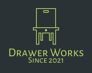 Drawer - Minimalist Box Drawer Chair logo design