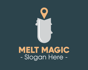 Melt - Candle Location Pin logo design