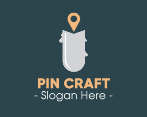 Pin - Candle Location Pin logo design
