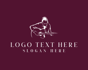 Recital - Guitarist Musician Performer logo design