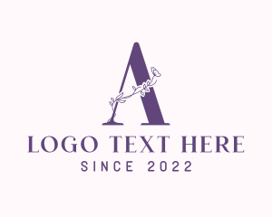 Purple - Flower Letter A logo design