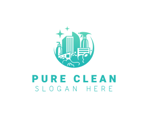 Housekeeping Cleaning Sanitation logo design