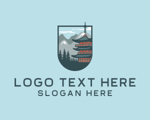 Heritage Site - Chinese Temple Travel logo design