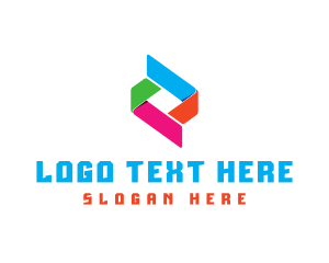 Colorful Ribbon Agency logo design