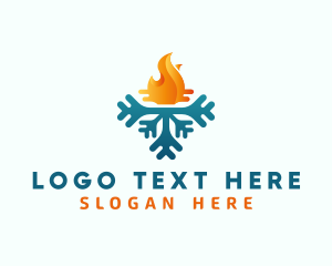 Torch - Industrial Snowflake Fire logo design
