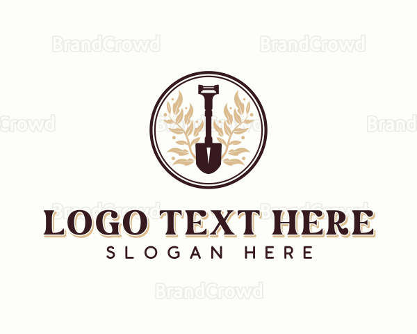 Shovel Landscaper Planting Logo