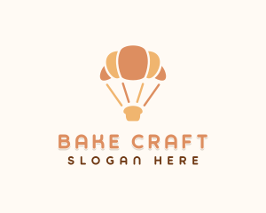 Croissant Parachute Bakery logo design