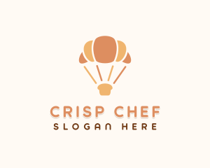 Croissant Parachute Bakery logo design