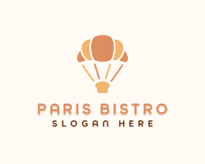 Croissant Parachute Bakery logo design