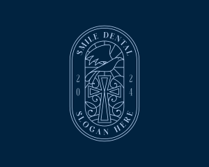 Church - Catholic Cross Dove logo design