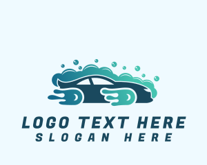 Clean - Car Wash Cleaning Bubble logo design
