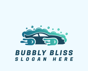 Car Wash Cleaning Bubble logo design