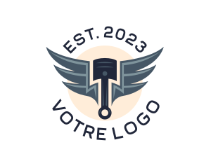 Auto Repair - Automotive Piston Wings logo design