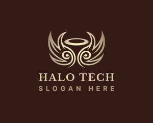 Spiritual Halo Wings  logo design